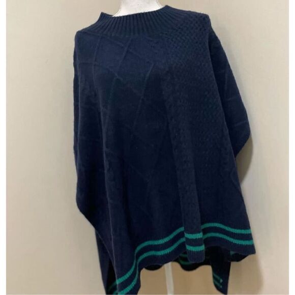 Free People Harbour Stripe Cable Poncho Size OS - Picture 5 of 6